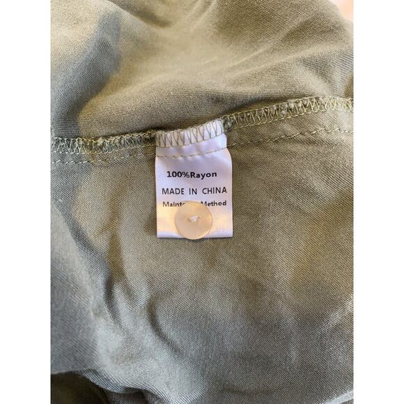 anrabess dress Olive dress fall Rayon bohemian aztec cottage core LG - Picture 5 of 5